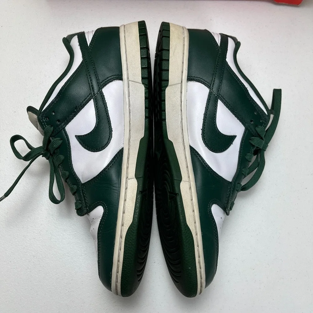 Nike Dunk Low Retro Michigan State Sneakers Mens US 9.5 Green White DD1391-101